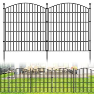 10 Panels Decorative Garden Fence - 32 in (H) x 23.6 ft (L) No Dig Dog Fence Outdoor for Yard, Rustproof Tall Garden Fencecing Panels, Animal Barrier Suitable for Yard Border,...