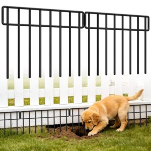 20Ft(L) X 13Inch(H) Animal Barrier Fence - 14 Pack Garden Fence Animal Barrier Garden Border Rustproof Metal No Dig Fence Panels for Dog Rabbit Defense Bottom Blocker for...
