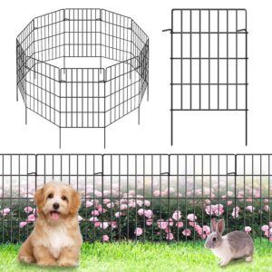30 Pack Decorative Garden Fence Total 32.5ft (L) x 24in High 1.44" Gap Metal Wire Rustproof Small Animal Barrier Fence Easy Assembly Patio Yard Seedlings Protection Fencing...