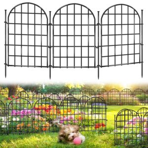 32.5 ft(L) x 22 in(H) Garden Fence, 30 Panels Arched No Dig Fence, Decorative Animal Barrier Fencing with Ground Stake, Rustproof Metal Garden Edging Border for Dog, Rabbit,...
