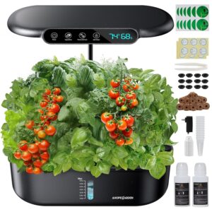 Ahopegarden Hydroponics Growing System kit: 12 Pods Indoor Herb Garden with Smart Environmental Detection - Full Spectrum LED Grow Light for Growing Vegetables，Herbs and Lettuce...
