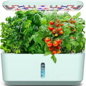 Ahopegarden Indoor Garden Hydroponics Growing System: 10 Pods Plant Germination Kit Herb Vegetable Growth Lamp Countertop with LED Grow Light - Hydrophonic Planter Grower...
