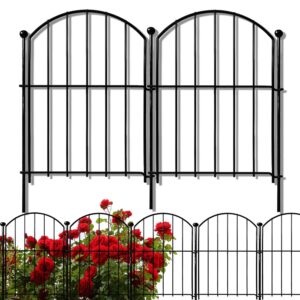 Decorative Garden Fence 17in x10ft, 10 Pack Rustproof Metal No Dig Fence Animal Barrier for Dog, Arched Flower Bed Edging Ornamental Wire Border Panel Fencing for Yard Patio...