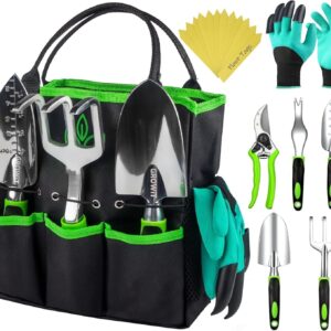 GROWIT Heavy Duty Gardening Tools - 22-Piece Gardening Gifts for Women, Men, Mom, Dad - Durable, Ergonomic Garden Tools Set