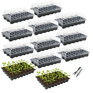Mr. Pen- Seed Starter Tray Kits, 10 Pack, Total 400 Cells, Durable Plant Germination Trays with Humidity Vented Domes and Bases, Ideal for Seed Starting, Indoor Gardening and...